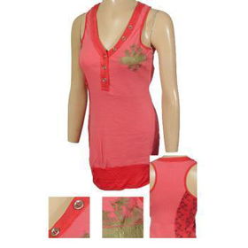 Ladies Printed Tank Tops With Button Front Case Pack 6ladies 