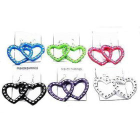 Acrylic Heart Earrings With Acrylic Studs Case Pack 12