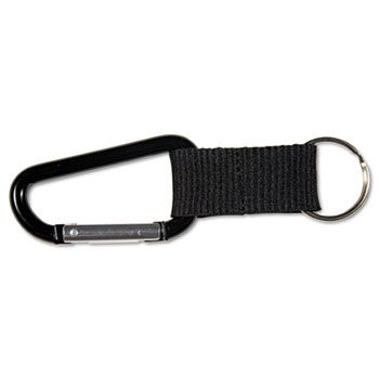 Advantus 75556 - Carabiner Key Chains w/Split Key Rings, Aluminum, Black, 10/Packadvantus 