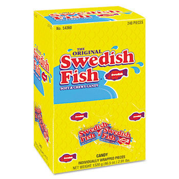 CADBURY ADAMS 43146 - Swedish Fish Grab-and-Go Candy Snacks In Reception Box, 240 Pieces/Box