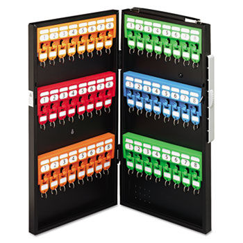 CARL 80048 - Locking Key Cabinet, 48-key, Steel, Black, 11 1/2 x 3 x 21 1/4carl 