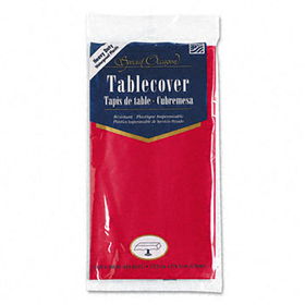 Creative Converting 011031B - Plastic Tablecovers, 54 x 108, Real Red