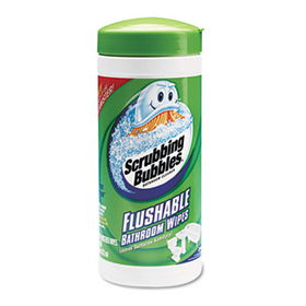 Scrubbing Bubbles CB232237 - Antibacterial Flushable Bathroom Wipes, Citrus, 7 x 8, White, 28 Wipes/Canisterscrubbing 