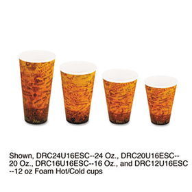 Dart 16U16ESC - Foam Hot/Cold Cups, 16 oz., Brown/Black, 1000/Carton