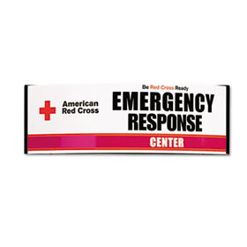 First Aid Only FX106 - Emergency Response Center Sign, Powder-Coated Metal, 26 x 4-3/3 x 8, White