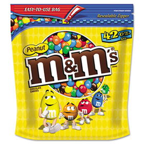 M & M's 32437 - Milk Chocolate Coated Candy w/Peanut Center, 42 oz Bag