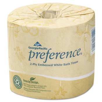 Georgia Pacific 1828001 - Preference Embossed 2-Ply Bathroom Tissue, 550 Sheet/Roll, 80 Rolls/Carton