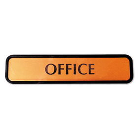 COSCO 098021 - Molded Wall Sign, Office, 8 x 1/4 x 2, Bronze/Blackcosco 