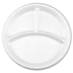 Dispoz-o GFP103500 - Tableware, Plates, Round, 10 dia., 3-Compartments, White, 500/Cartondispoz 