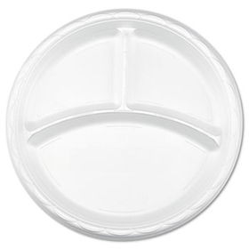 Dispoz-o GFP93500 - Tableware, Plates, Round, 9 dia., 3-Compartments, White, 500/Cartondispoz 