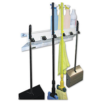 Ex-Cell 3336WHT2 - The Clincher Mop & Broom Holder, 34w x 5.5d x 7.5h, White Gloss, Eachcell 