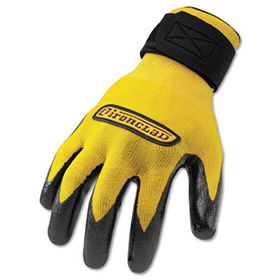 Ironclad IDN04L - Performance Nitrile-Coated Nylon Gloves, 1 Pair, Bright Yellow, Large