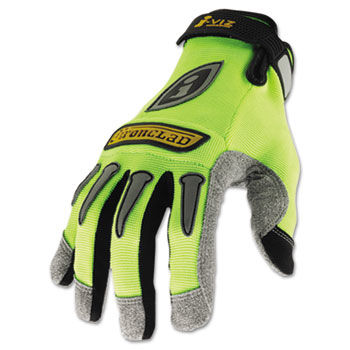 Ironclad IVG04L - I-Viz Reflective Gloves, 1 Pair, Fluorescent Green, Large