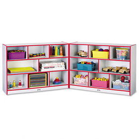 Jonti-Craft 0369JCWW008 - Rainbow Accents Fold-n-Lock Storage Unit, 48w x 15d x 35-1/2h, Red