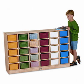 Jonti-Craft 0431JC - Tray Mobile Storage, 57w x 15d x 35-1/2h, White/Blue/Green/Red/Yellowjonti 