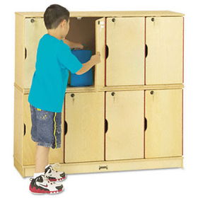 Jonti-Craft 4696JC - Stacking Lockable Lockers, Double Stack, 48-1/2w x 15d x 23-1/2h, White