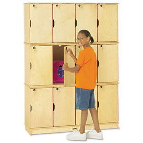 Jonti-Craft 4697JC - Stacking Lockable Lockers, Triple Stack, 48-1/2w x 15d x 23-1/2h, White