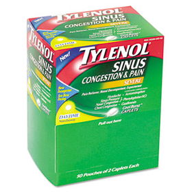 Tylenol 26250 - Sinus Caplets, 50 Two-Packs/Box