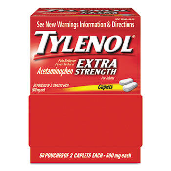 Tylenol 44910 - Extra-Strength Caplets, 50 Two-Packs/Boxtylenol 