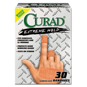Curad CUR14924 - Extreme Hold Bandages, Assorted Sizes, 30/Boxcurad 