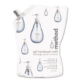 Method 00652 - Gel Hand Wash Refill, 34 oz., Sweet Water Scent, Plastic Pouch