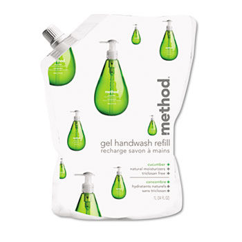 Method 00656 - Gel Hand Wash Refill, 34 oz., Cucumber Scent, Plastic Pouch