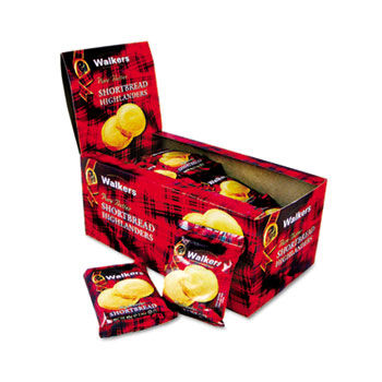 Office Snax W176 - Walker's Shortbread Highlander Cookies, 1.4 oz, 2-Pack, 12 Packs/Box