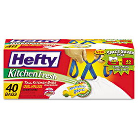 Hefty E81549 - Kitchen Fresh Cinch Sak Tall Kitchen Bag, 13 gal, .9mil, 24 x 27 3/8, WE, 40/Box