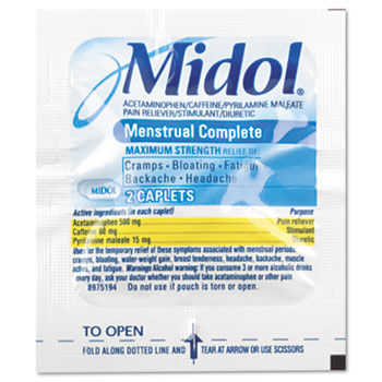 Midol BXMD50 - Pain Reliever Caplets, 50 Two-Packs/Boxmidol 