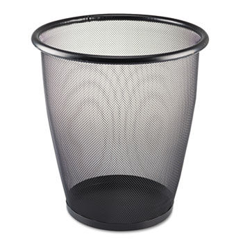 Safco 9717BL - Onyx Round Mesh Wastebasket, Steel Mesh, 5 gal, Black