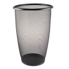 Safco 9718BL - Onyx Round Mesh Wastebasket, Steel Mesh, 9 gal, Black