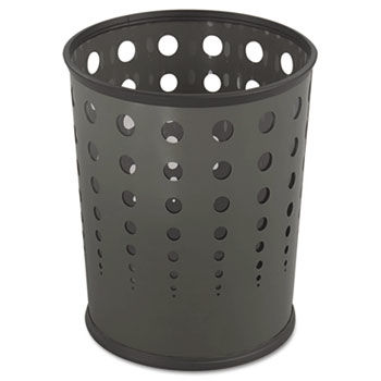 Safco 9740BL - Bubble Wastebasket, Round, Steel, 6 gal, Blacksafco 