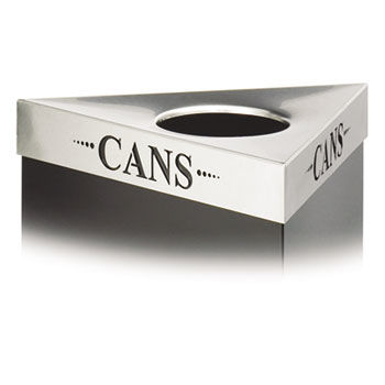 Safco 9560CZ - Trifecta Waste Receptacle Lid, Laser Cut CANS Inscription, Stainless Steelsafco 