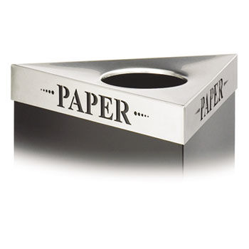 Safco 9560PA - Trifecta Waste Receptacle Lid, Laser Cut PAPER Inscription, Stainless Steelsafco 