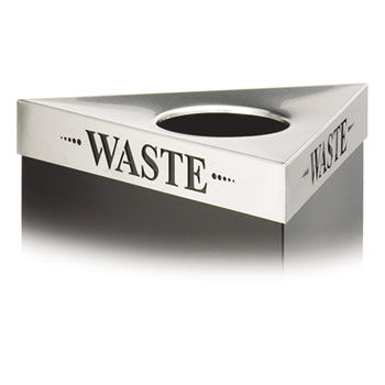 Safco 9560WA - Trifecta Waste Receptacle Lid, Laser Cut WASTE Inscription, Stainless Steelsafco 