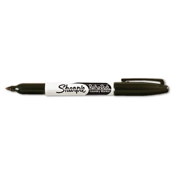 Rub-A-Dub Permanent Laundry Marker, Fine Point, Black, 2/Packsharpie 