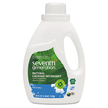 Seventh Generation 22769 - Free And Clear Natural 2X Concentrate Laundry Liquid, Unscented, 50 oz. Bottle