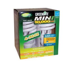 Greenlite 4 Pk 23 Watt Mini Spiral CFL Light Bulbs Case Pack 4greenlite 