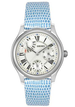 Women's Light Blue Leather White Dialwomen 