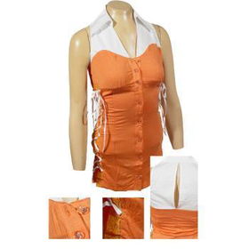 Ladies Collared Top with Slit Back and Side Ties Case Pack 6ladies 
