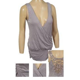 Ladies Criss Cross Top w/Floral Stitch in Back Case Pack 6ladies 