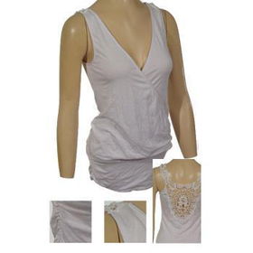 Ladies Criss Cross Top w/Floral Stitch in Back Case Pack 6ladies 
