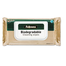 Fellowes 2213101 - Biodegradable Cleaning Wipes, 80/Pack