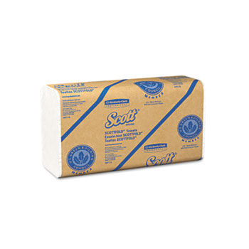 KIMBERLY-CLARK PROFESSIONAL* 01980 - SCOTT SCOTTFOLD Towels, 9 2/5 x 12 2/5, White, 175 Towels/Pack, 25/Carton