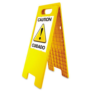 U. S. Stamp & Sign 5693 - Floor Tent Sign, Doublesided, Plastic, 10 1/2 x 25 1/2, Yellowstamp 
