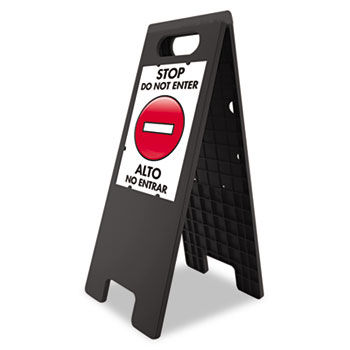 U. S. Stamp & Sign 5694 - Floor Tent Sign, Doublesided, Plastic, 10 1/2 x 25 1/2, Black