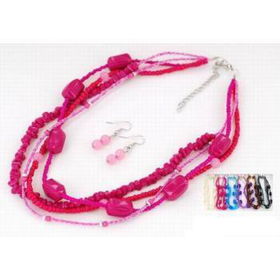 4 Line Acrylic Multi-Bead Necklace Set Case Pack 12