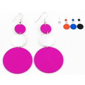 SP 3 Disk Earrings With Color Coating Case Pack 12