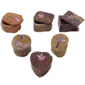 2 Inch Stone Jewelry Box Case Pack 72