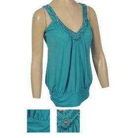 Ladies Blouse with Sequined V-Neckline Case Pack 6ladies 